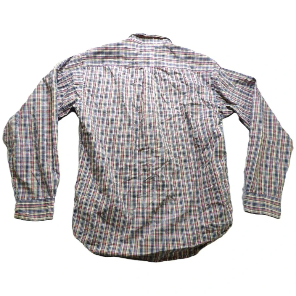 Ralph Lauren Boys Large 16/18 Plaid Button Down Shirt Madras OCBD Cotton LS Pony